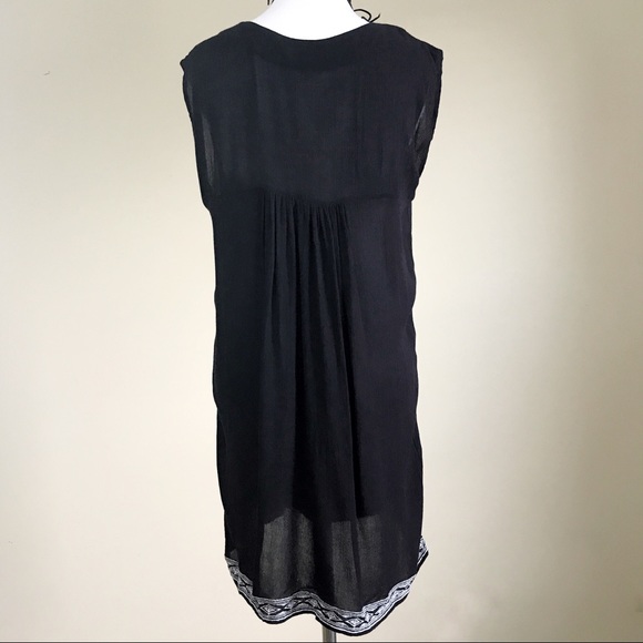 Forever 21 Black Tribal Boho Embroidered Tunic Top - Picture 5 of 7